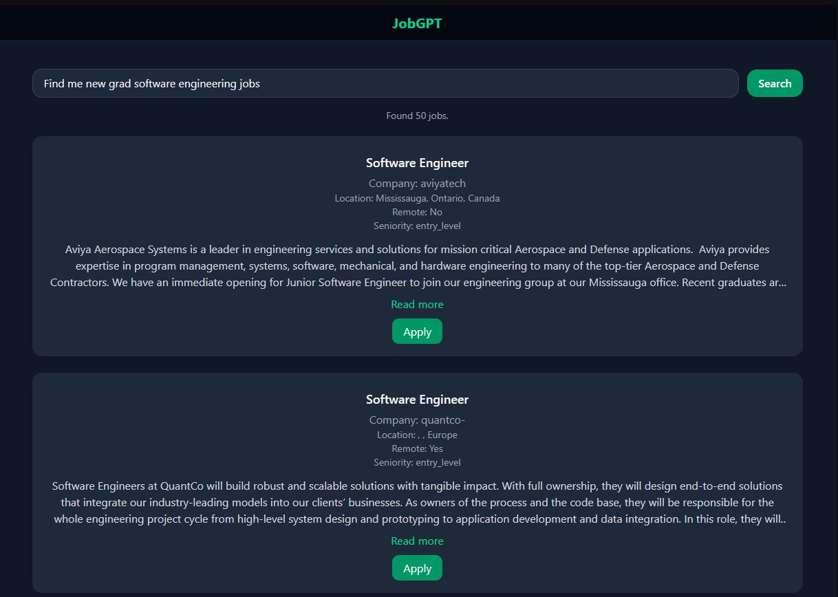 AI Job Search Website Screenshot